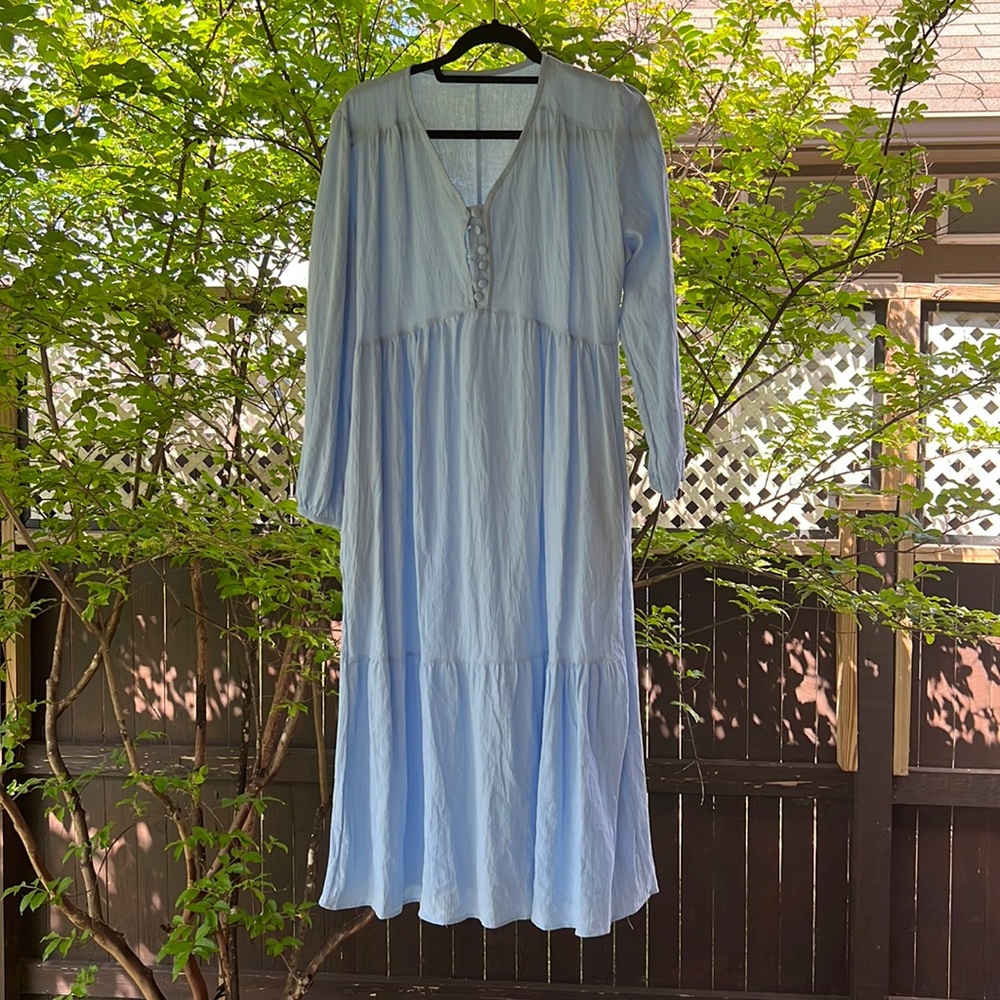 Light Blue Peasant Dress